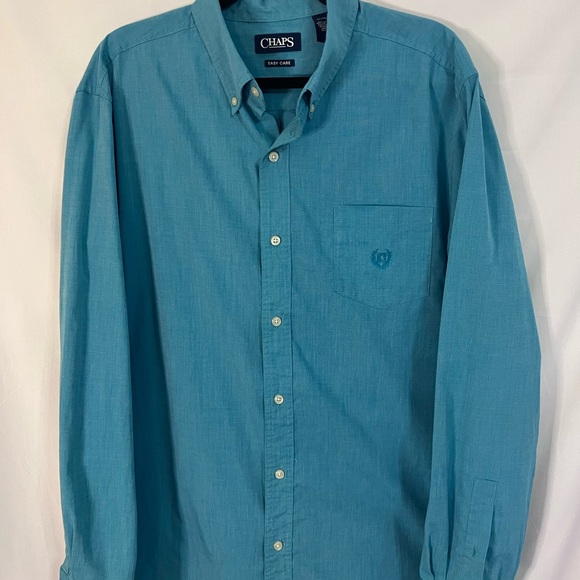 Chaps Men's Teal Button Down Shirt Sz XL - Picture 1 of 6